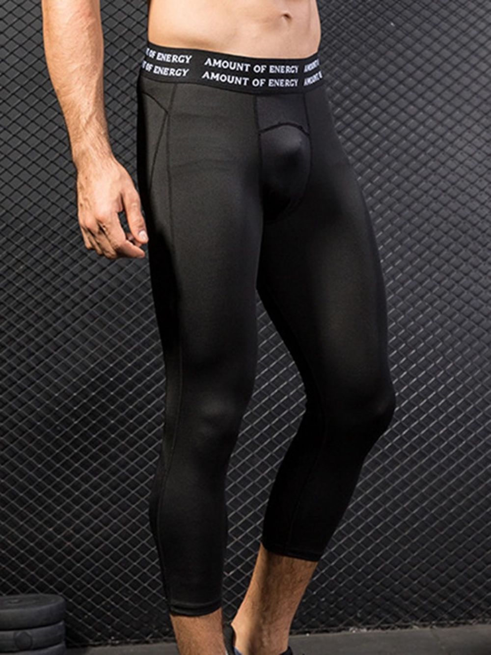 Calça Esportiva Masculina Com Letras Patchwork Masculina Até A Panturrilha