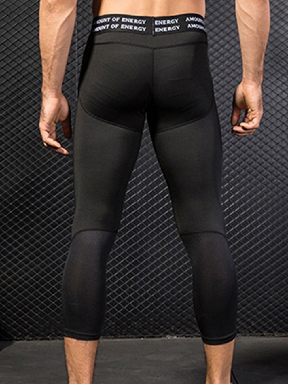 Calça Esportiva Masculina Com Letras Patchwork Masculina Até A Panturrilha