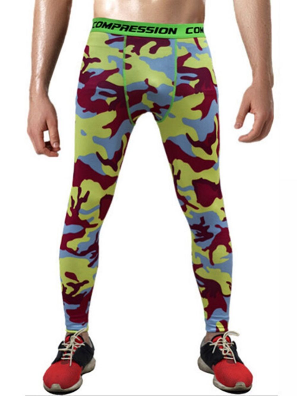 Calça Esportiva Masculina Estampa Camuflada Respirável Até O Tornozelo