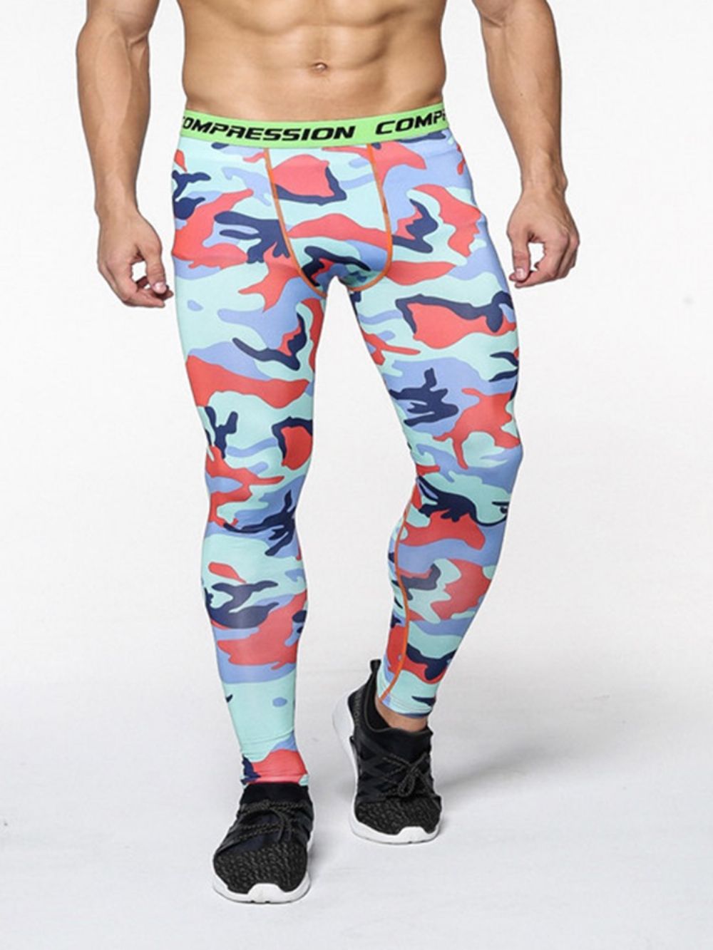 Calça Esportiva Masculina Estampa Camuflada Respirável Até O Tornozelo