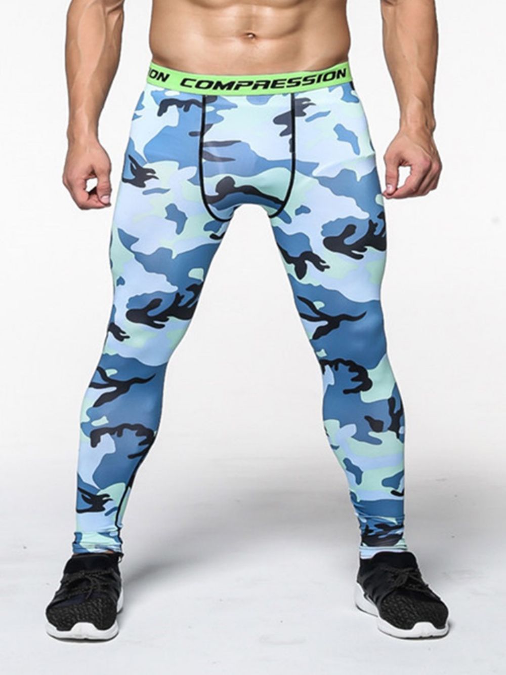 Calça Esportiva Masculina Estampa Camuflada Respirável Até O Tornozelo