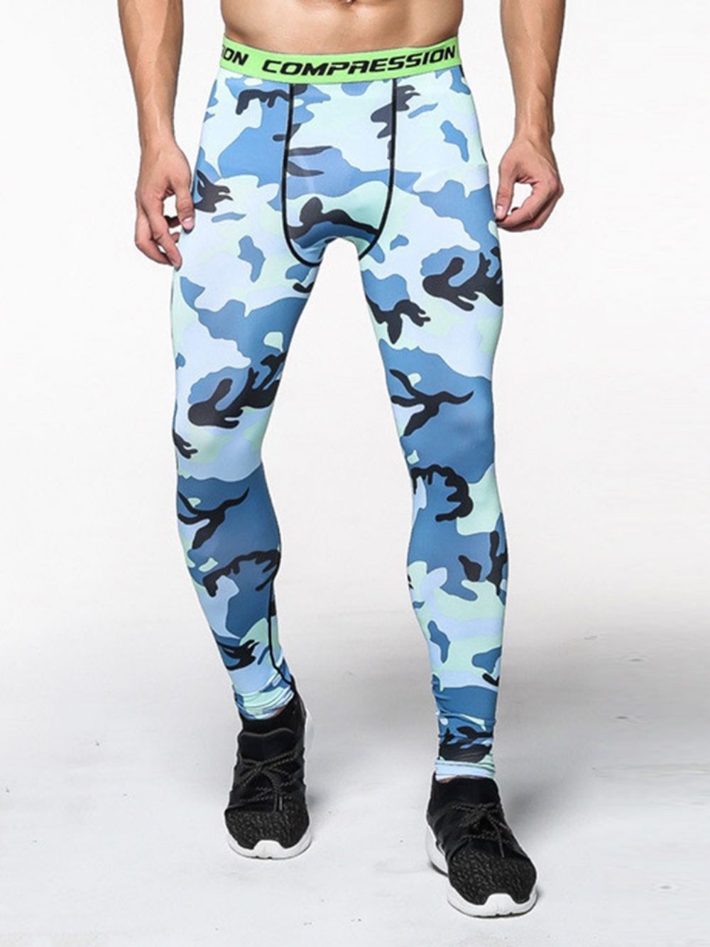 Calça Esportiva Masculina Estampa Camuflada Respirável Até O Tornozelo