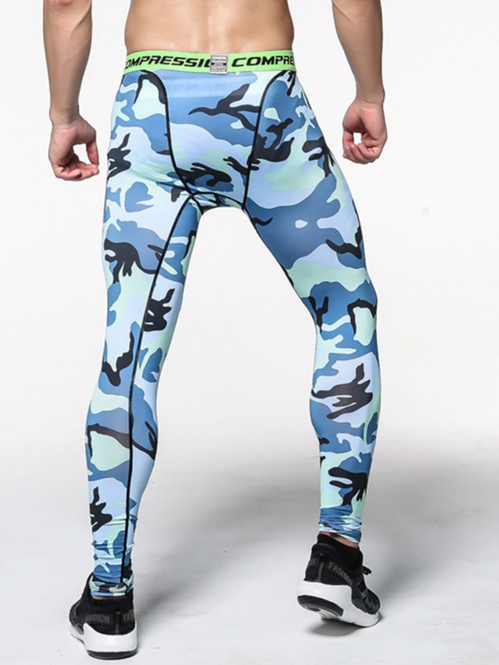 Calça Esportiva Masculina Estampa Camuflada Respirável Até O Tornozelo