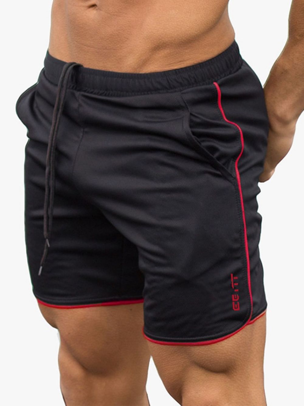 Calções De Corrida Masculinos Letter Shorts Esportivos