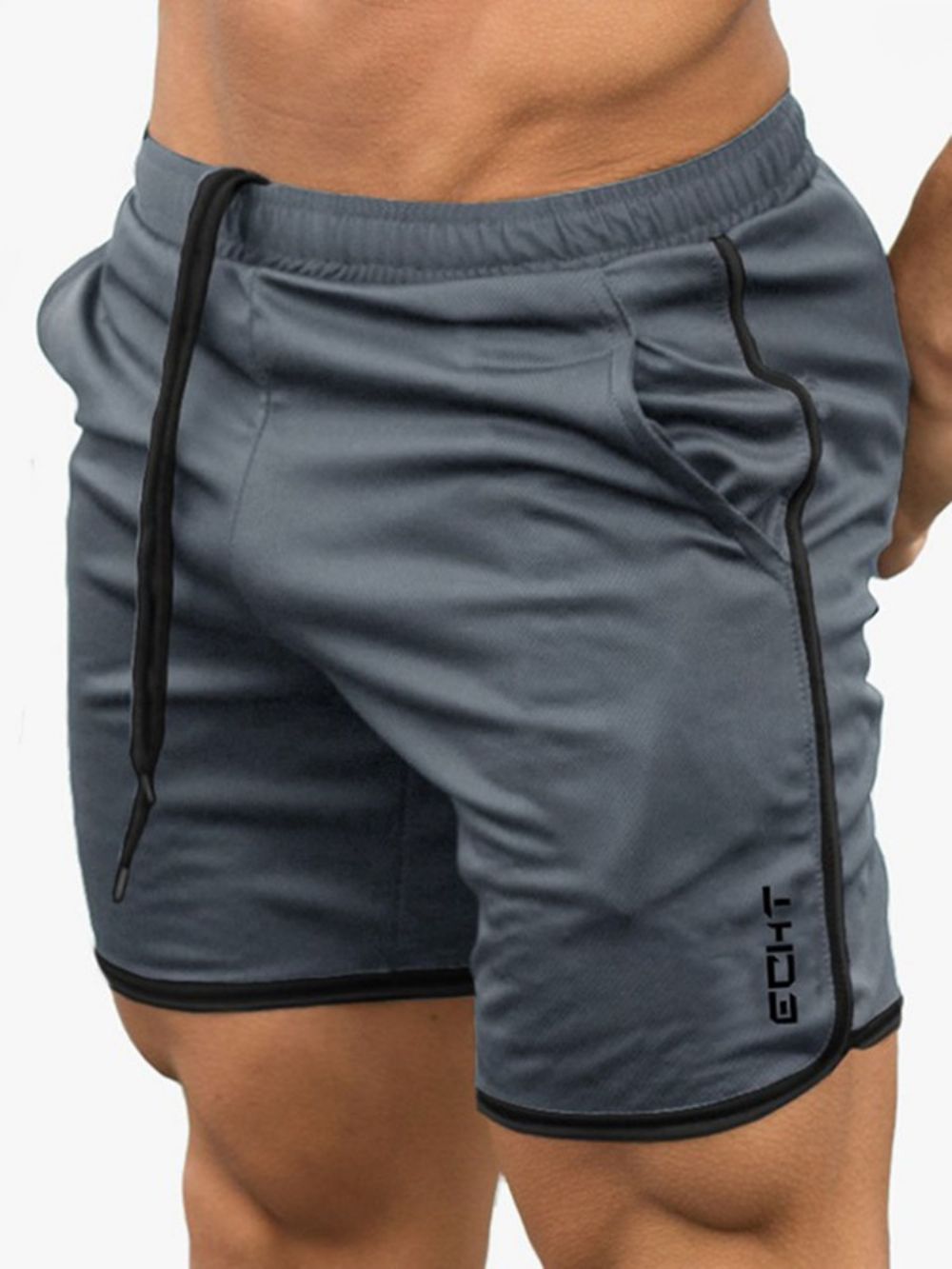 Calções De Corrida Masculinos Letter Shorts Esportivos