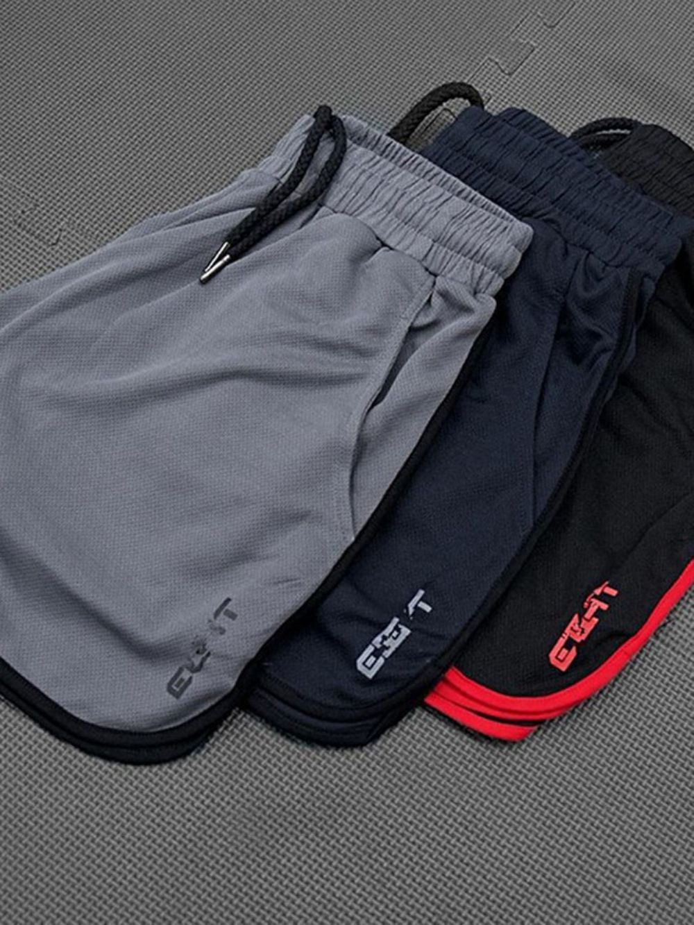 Calções De Corrida Masculinos Letter Shorts Esportivos