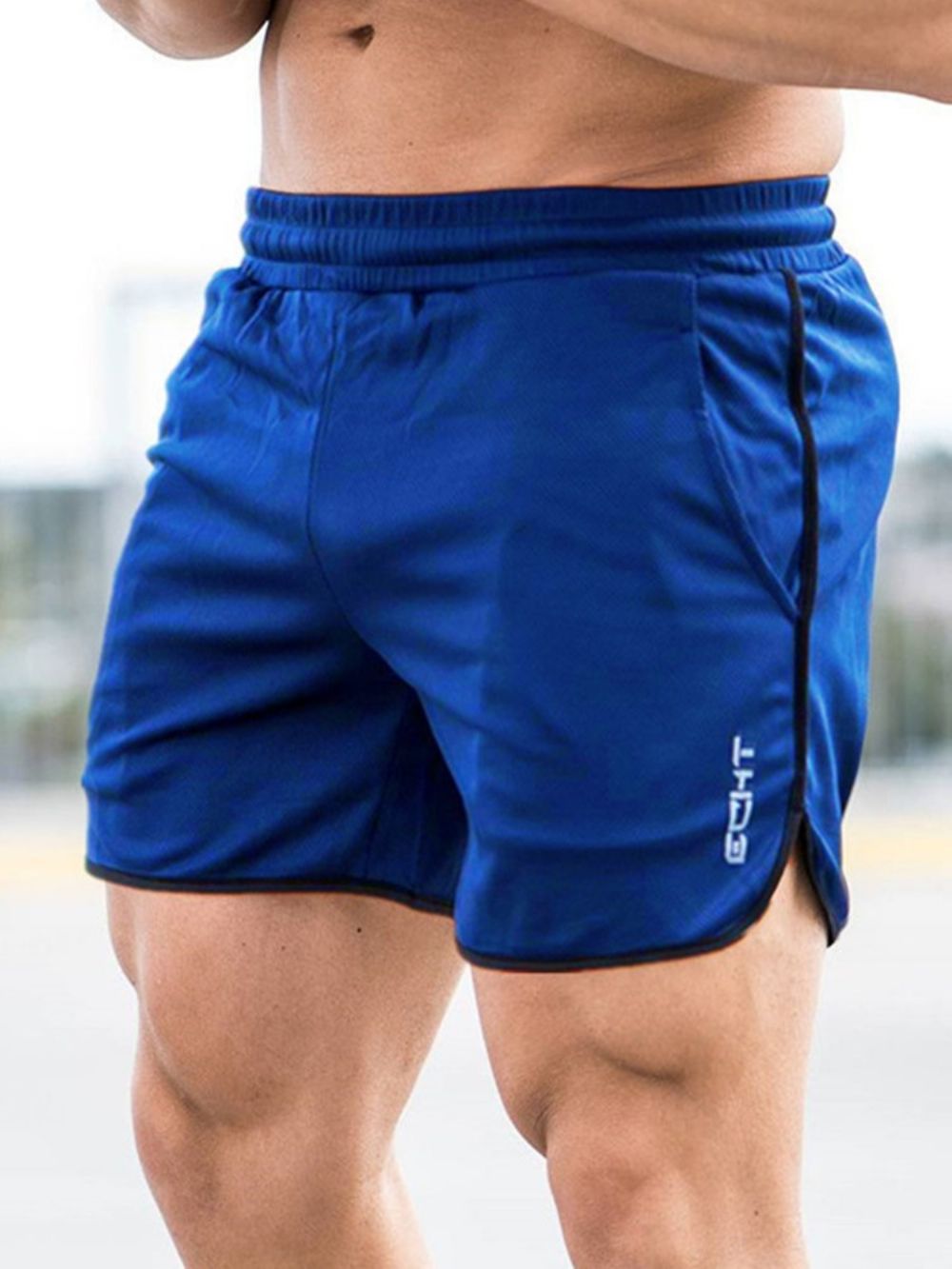 Calções De Corrida Masculinos Letter Shorts Esportivos