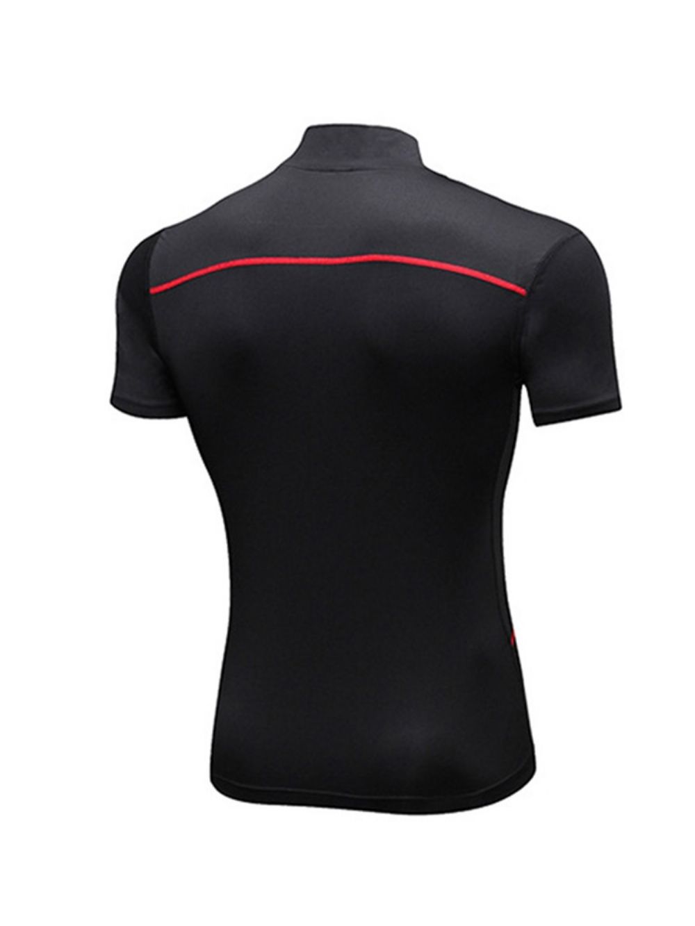 Camiseta Masculina Color Block Zipper Stretch Sports Quick Dry