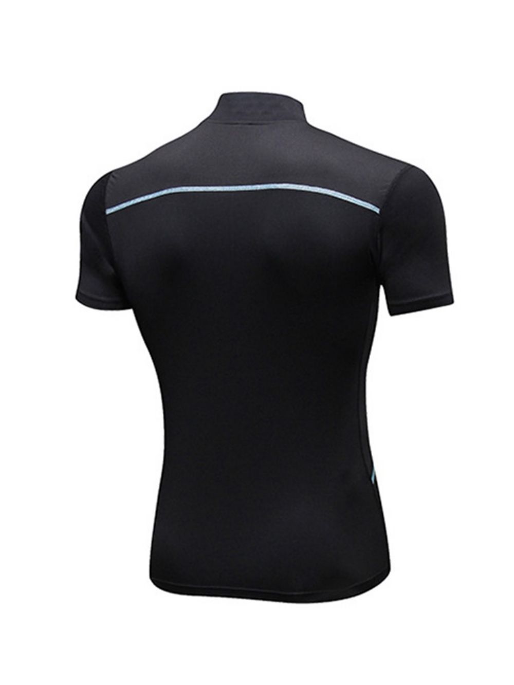 Camiseta Masculina Color Block Zipper Stretch Sports Quick Dry