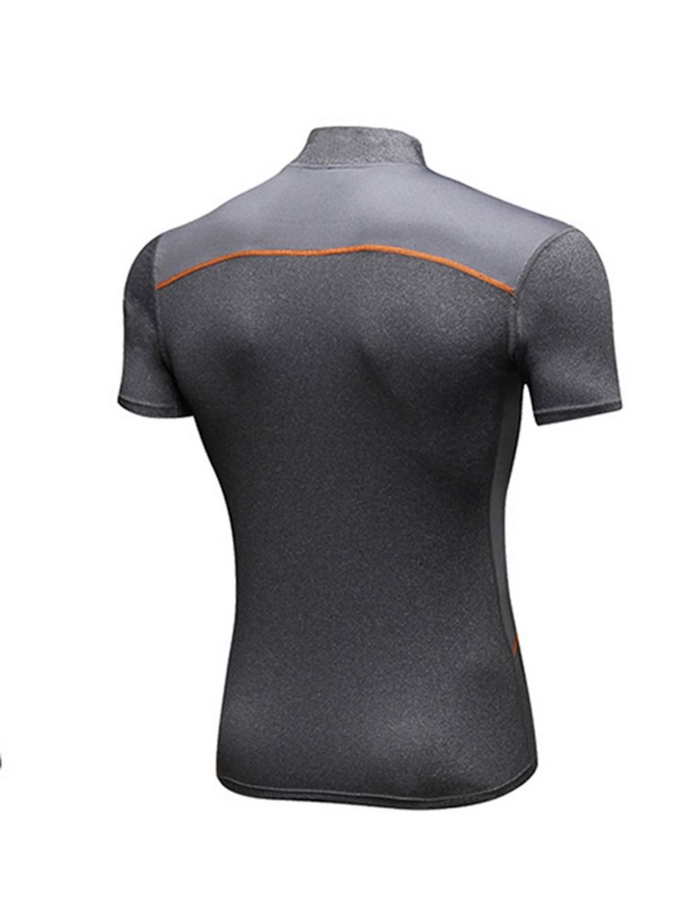 Camiseta Masculina Color Block Zipper Stretch Sports Quick Dry