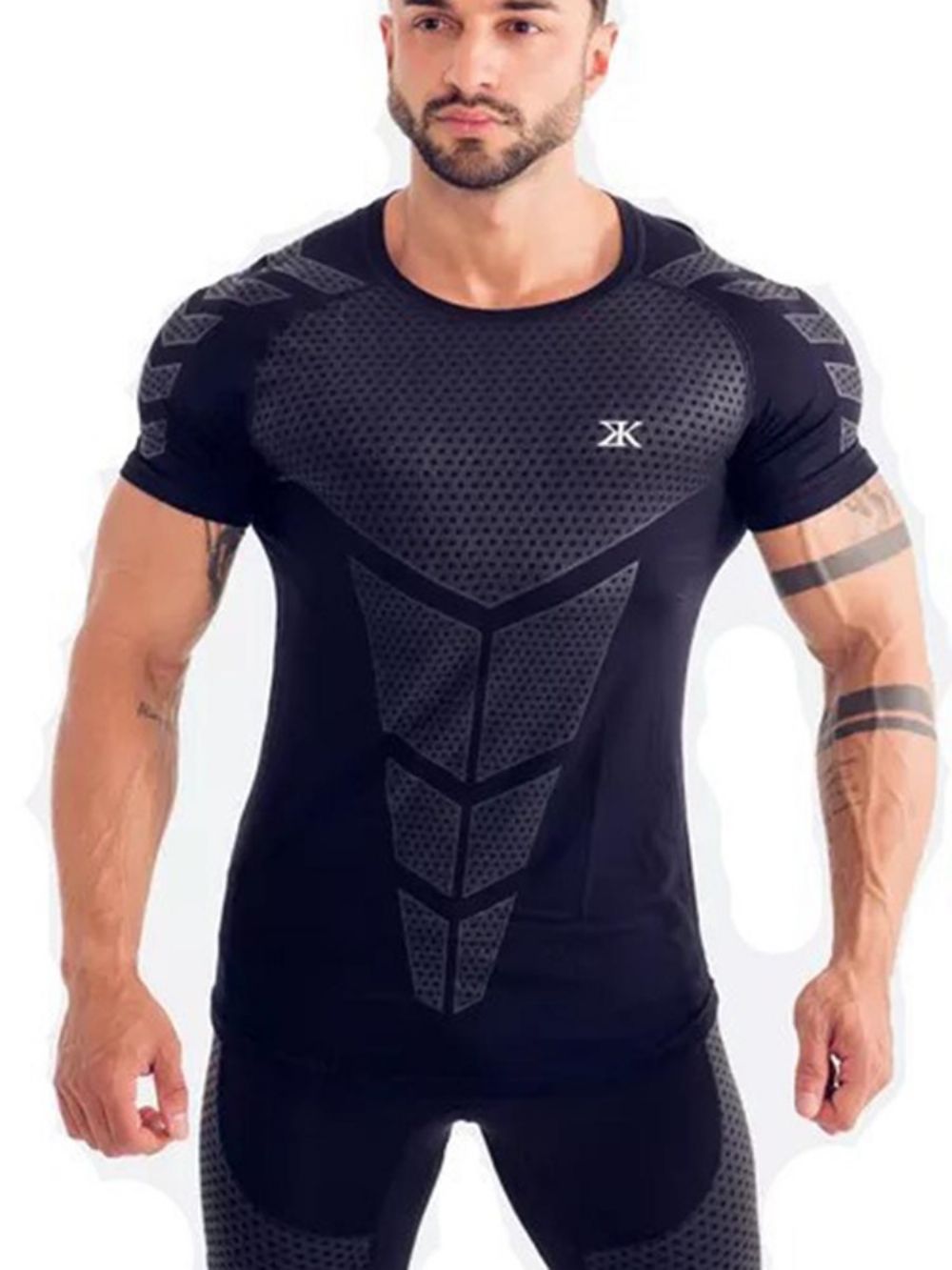 Camiseta Masculina Esportiva De Ginástica Respirável De Secagem Rápida