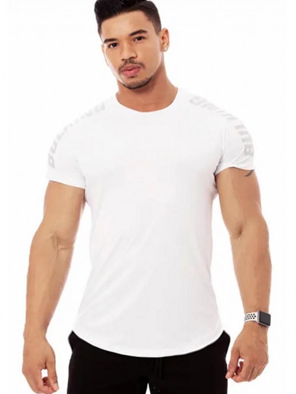 Camiseta Masculina Esportiva De Ginástica Respirável De Secagem Rápida