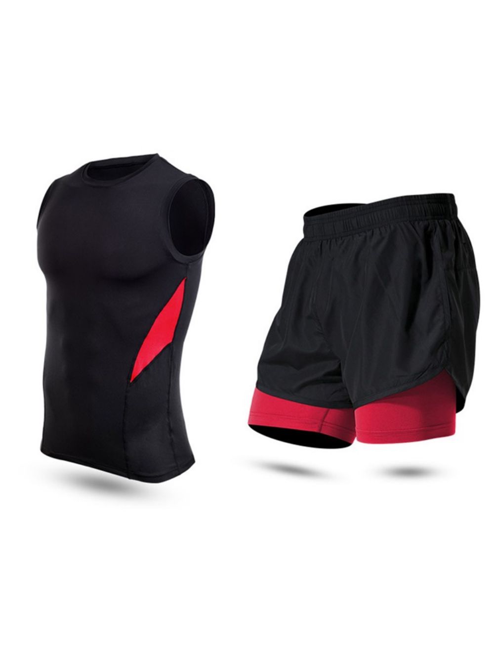 Conjuntos Esportivos Pulôver Masculinos Patchwork Color Block Shorts