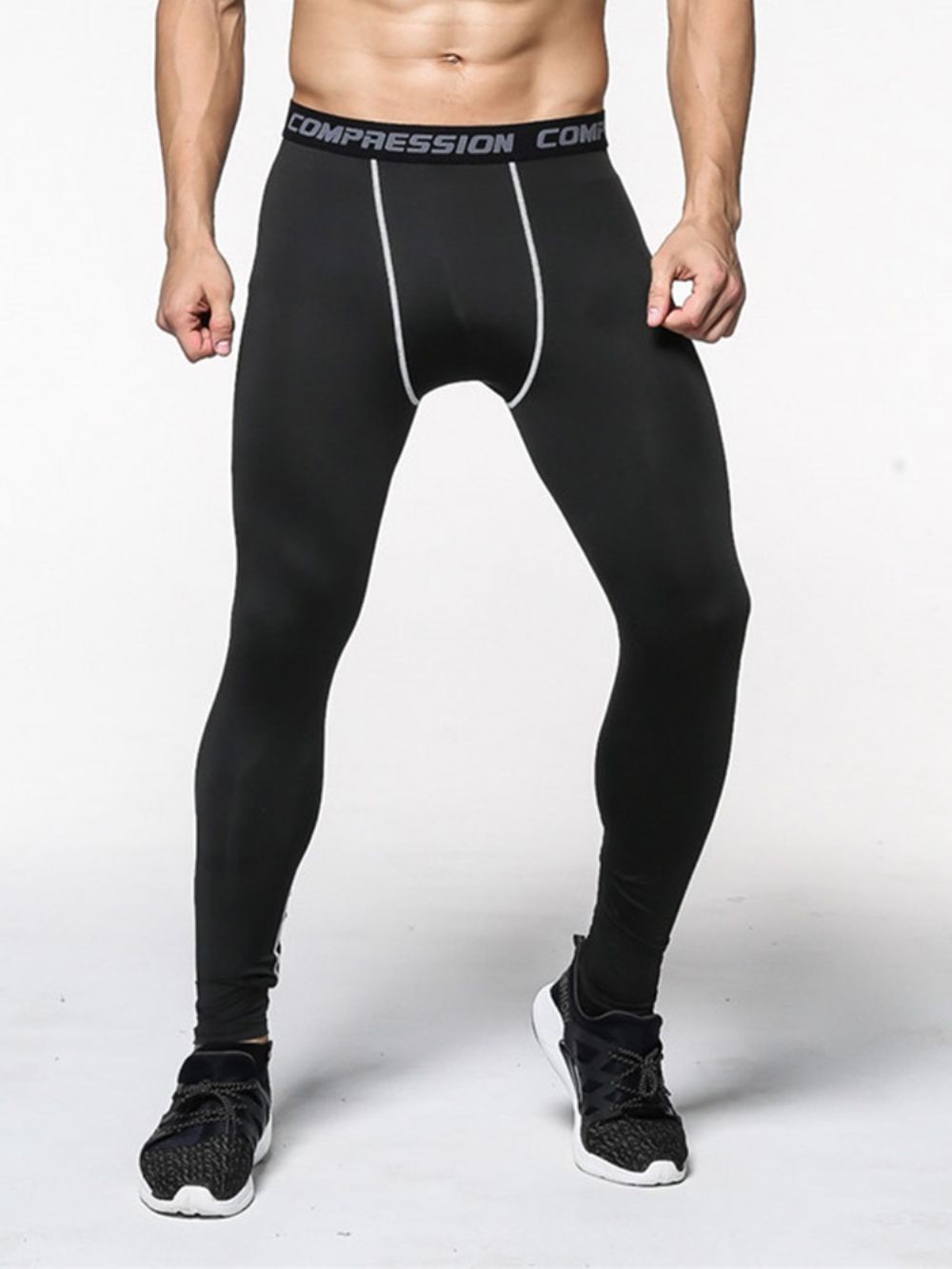 Legging Esportiva Masculina Antissuor De Poliéster Color Block