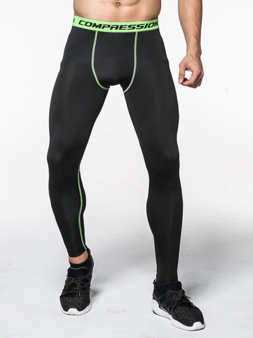 Legging Esportiva Masculina Antissuor De Poliéster Color Block