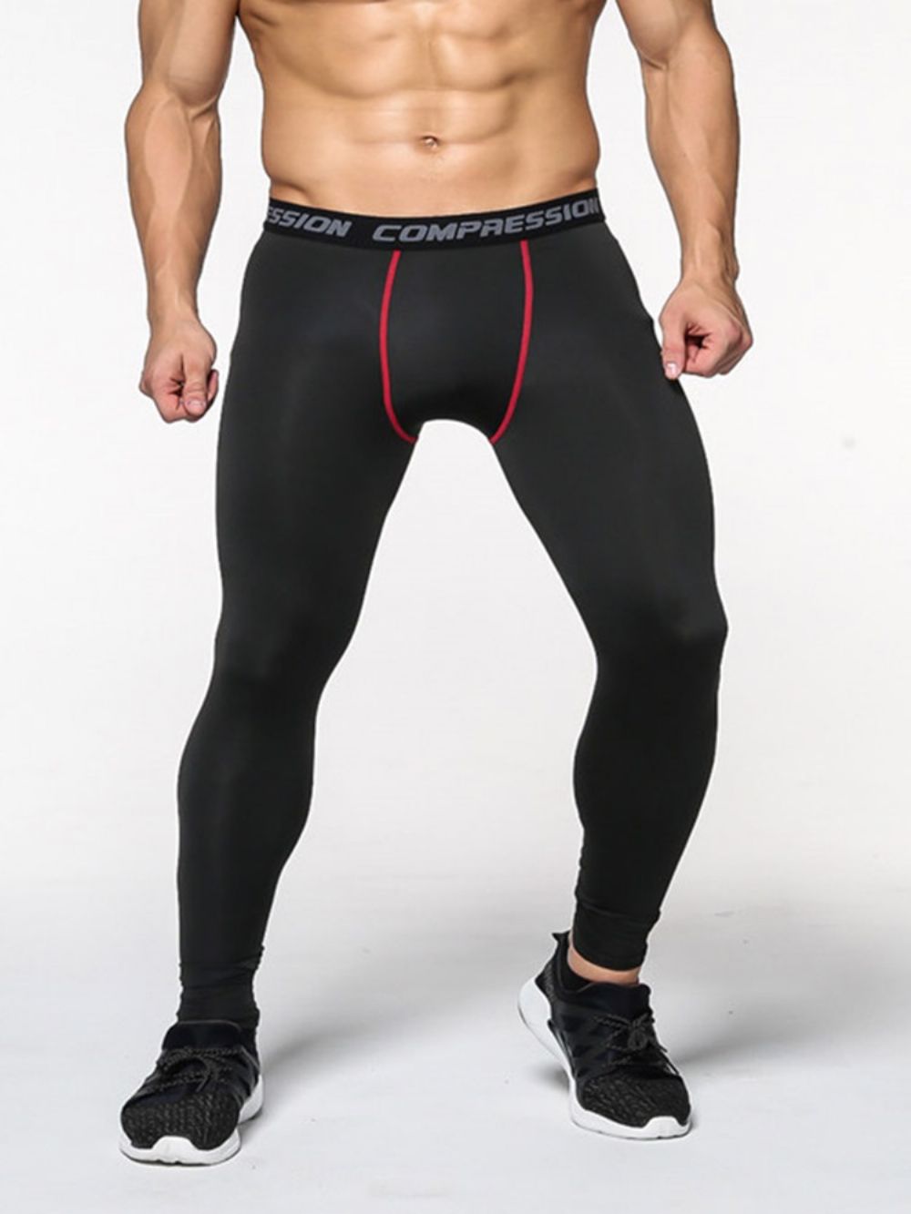 Legging Esportiva Masculina Antissuor De Poliéster Color Block