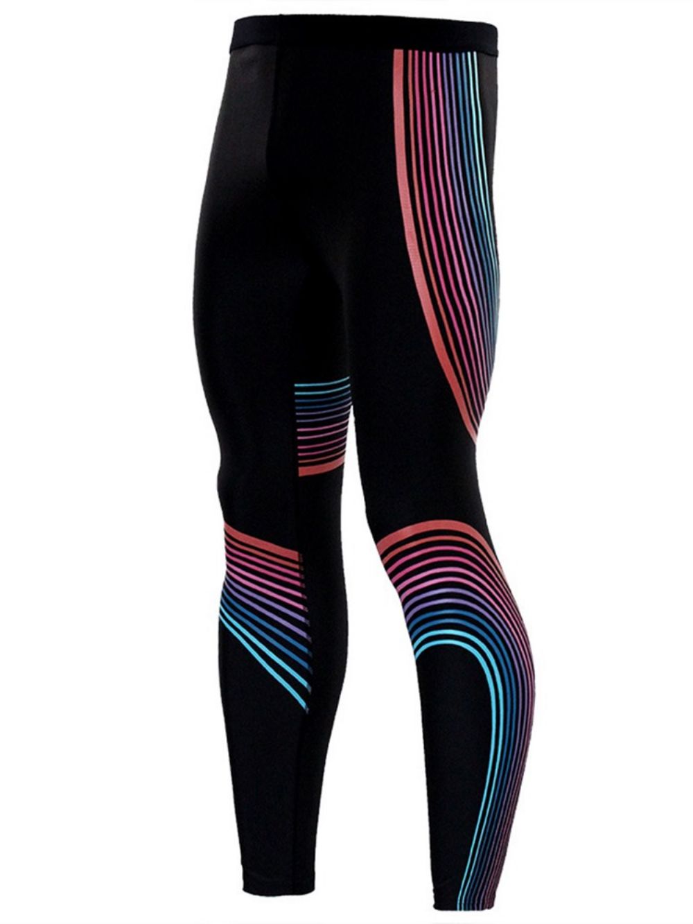 Legging Masculina Respirável Para Treino Com Estampa De Listras