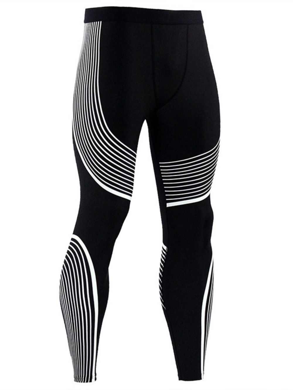 Legging Masculina Respirável Para Treino Com Estampa De Listras