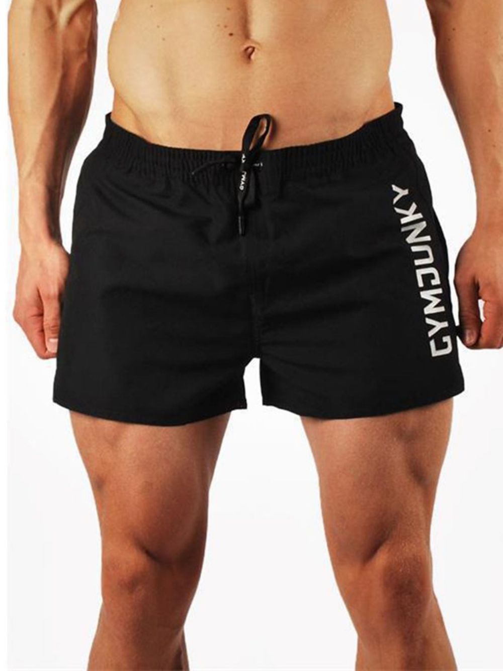 Short Masculino Esportivo De Verão Respirável De Secagem Rápida Com Estampa De Letras