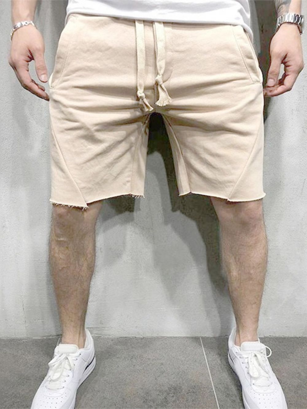 Shorts Masculinos Bolsos Sólidos Casuais Esportivos