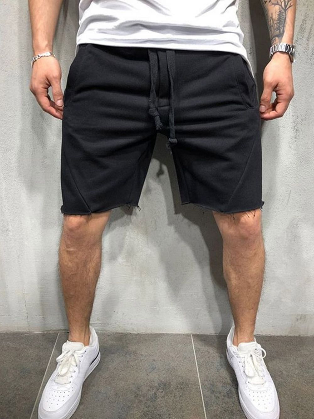 Shorts Masculinos Bolsos Sólidos Casuais Esportivos