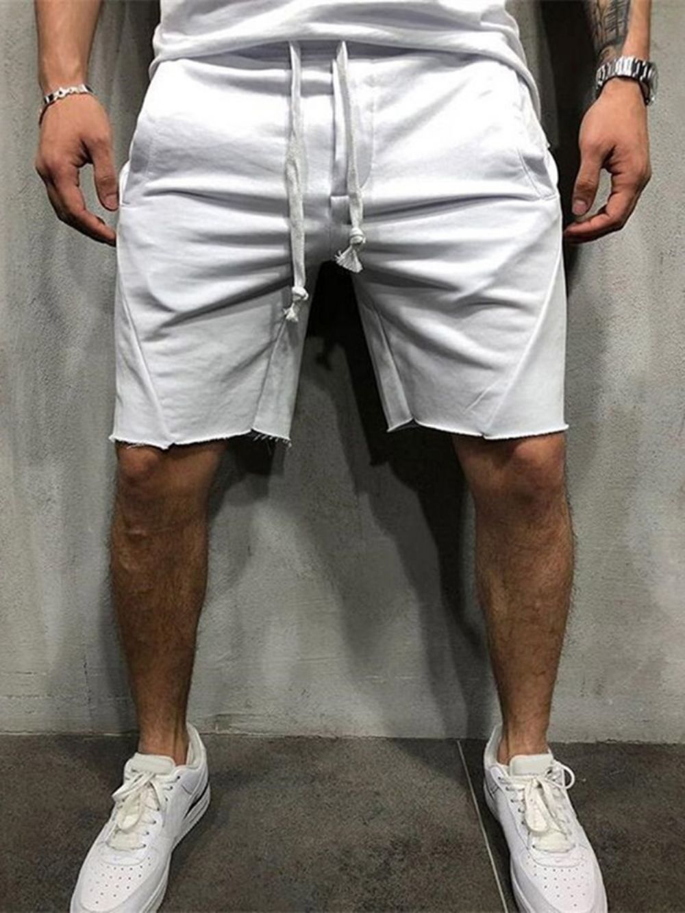 Shorts Masculinos Bolsos Sólidos Casuais Esportivos