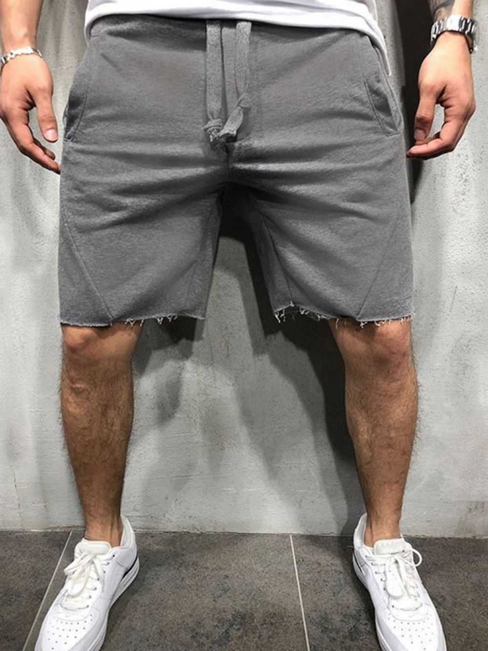 Shorts Masculinos Bolsos Sólidos Casuais Esportivos