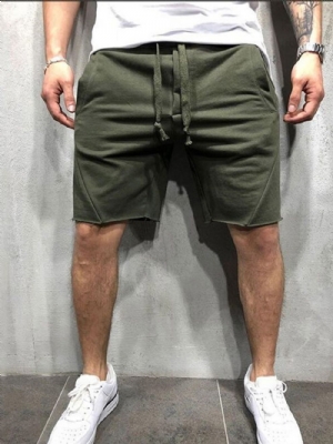 Shorts Masculinos Bolsos Sólidos Casuais Esportivos