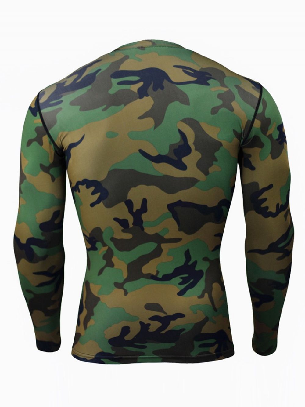 Tops Esportivos Masculinos De Camuflagem Respirável Patchwork Manga Longa