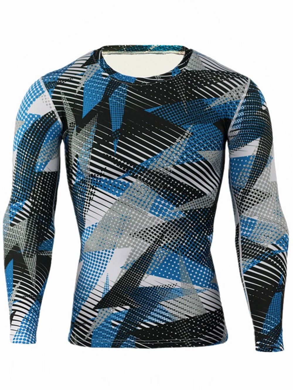 Tops Esportivos Masculinos De Camuflagem Respirável Patchwork Manga Longa