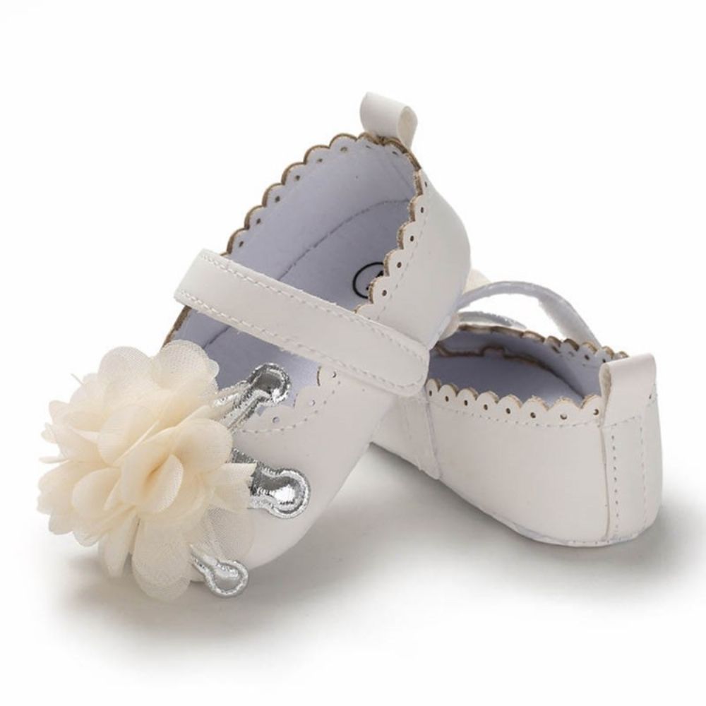 Sapatos De Bebê Com Velcro Floral