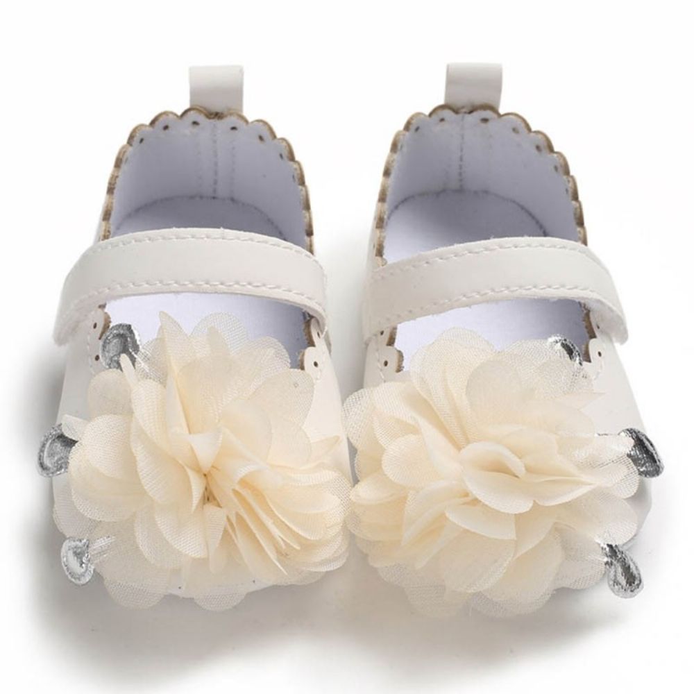 Sapatos De Bebê Com Velcro Floral