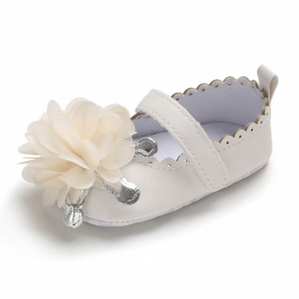 Sapatos De Bebê Com Velcro Floral