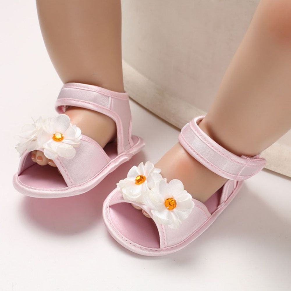 Sapatos De Bebê Florais 3D Com Velcro