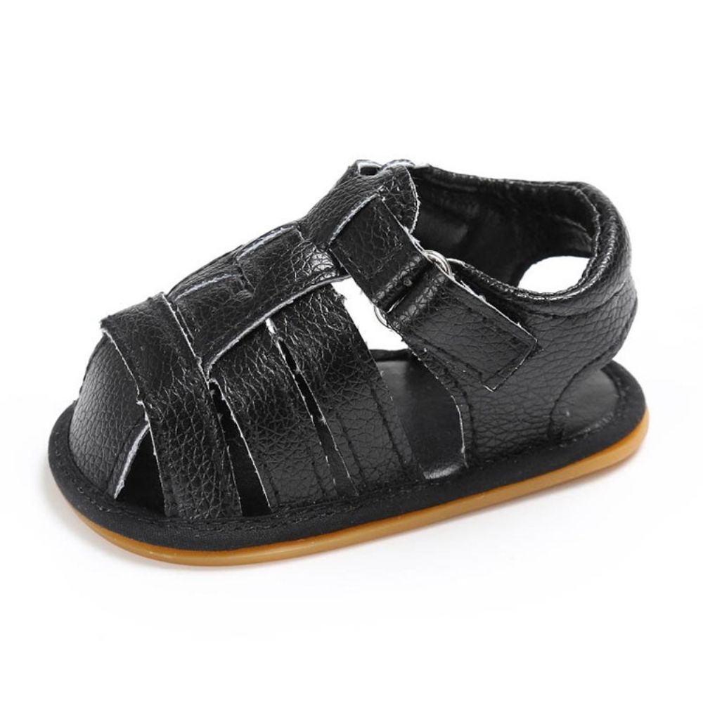 Sapatos De Bebê Lisos Com Velcro Oco