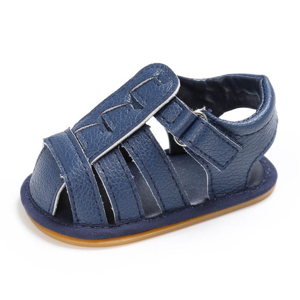 Sapatos De Bebê Lisos Com Velcro Oco