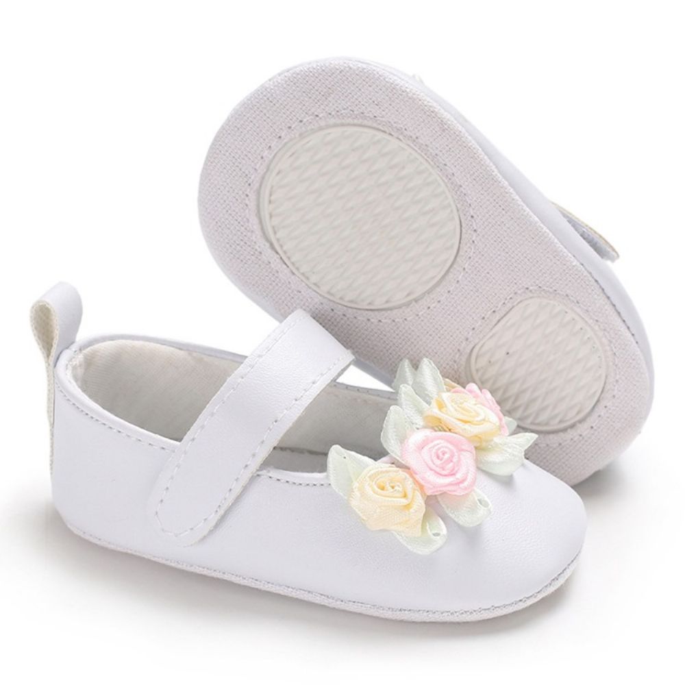 Sapatos Florais De Velcro Para Menina