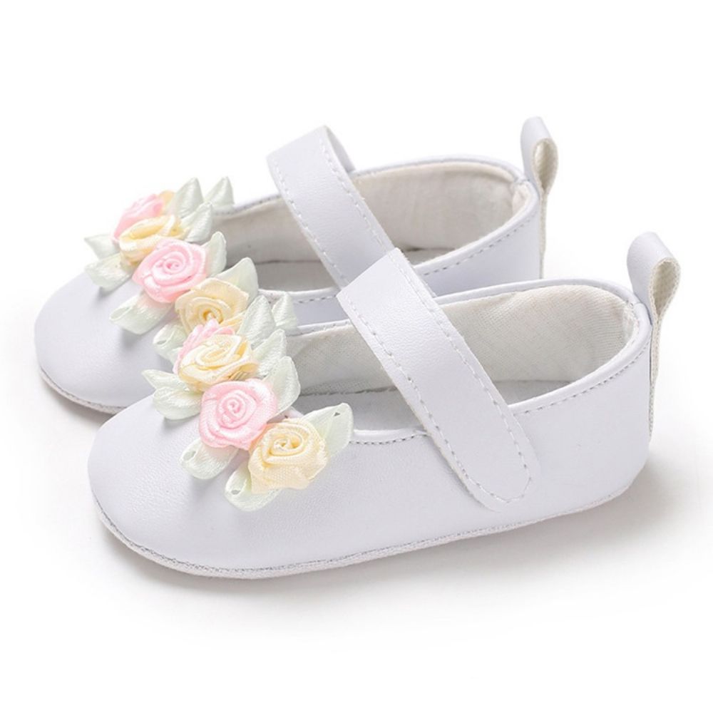 Sapatos Florais De Velcro Para Menina