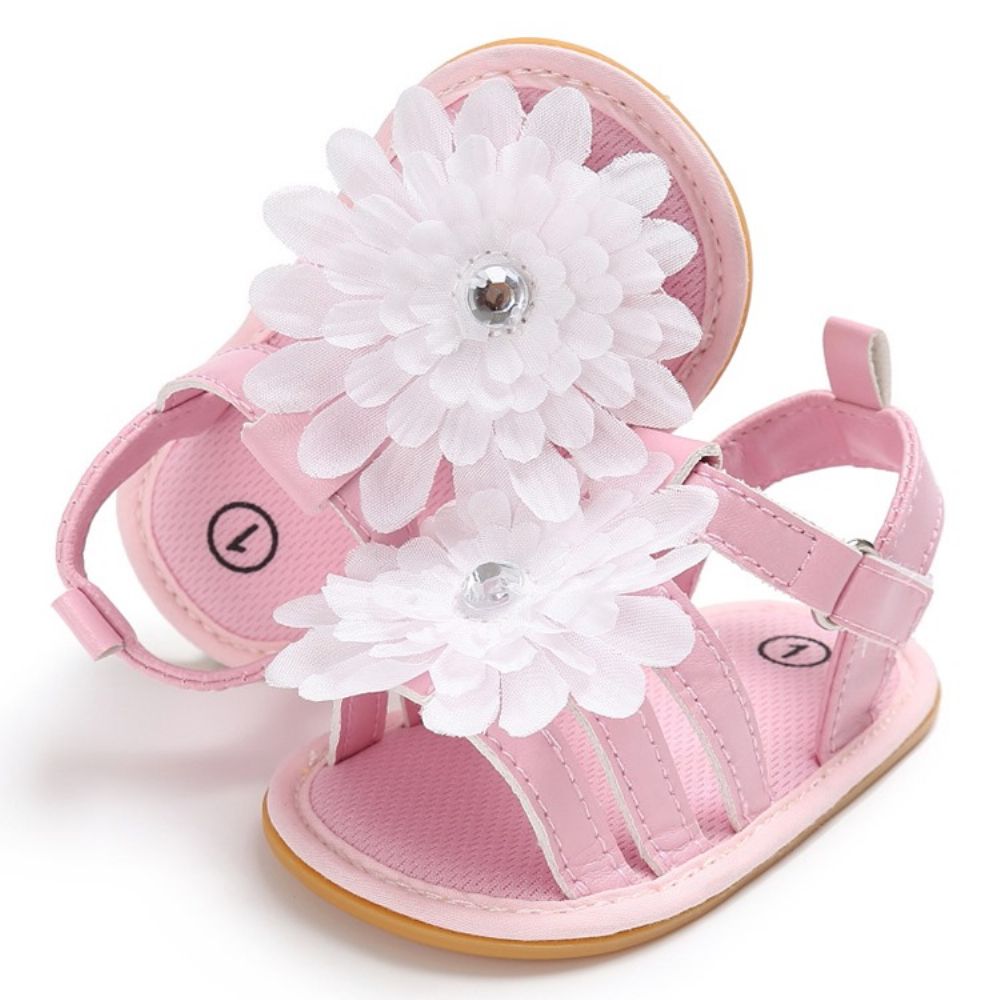 Sapatos Infantis Florais 3D Com Velcro