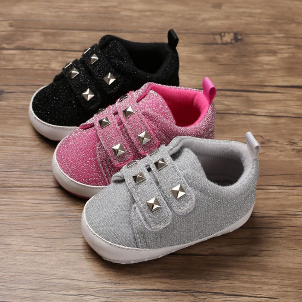 Sapatos Infantis De Velcro Com Rebite Simples