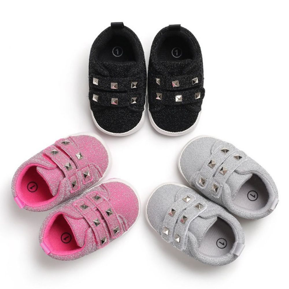 Sapatos Infantis De Velcro Com Rebite Simples