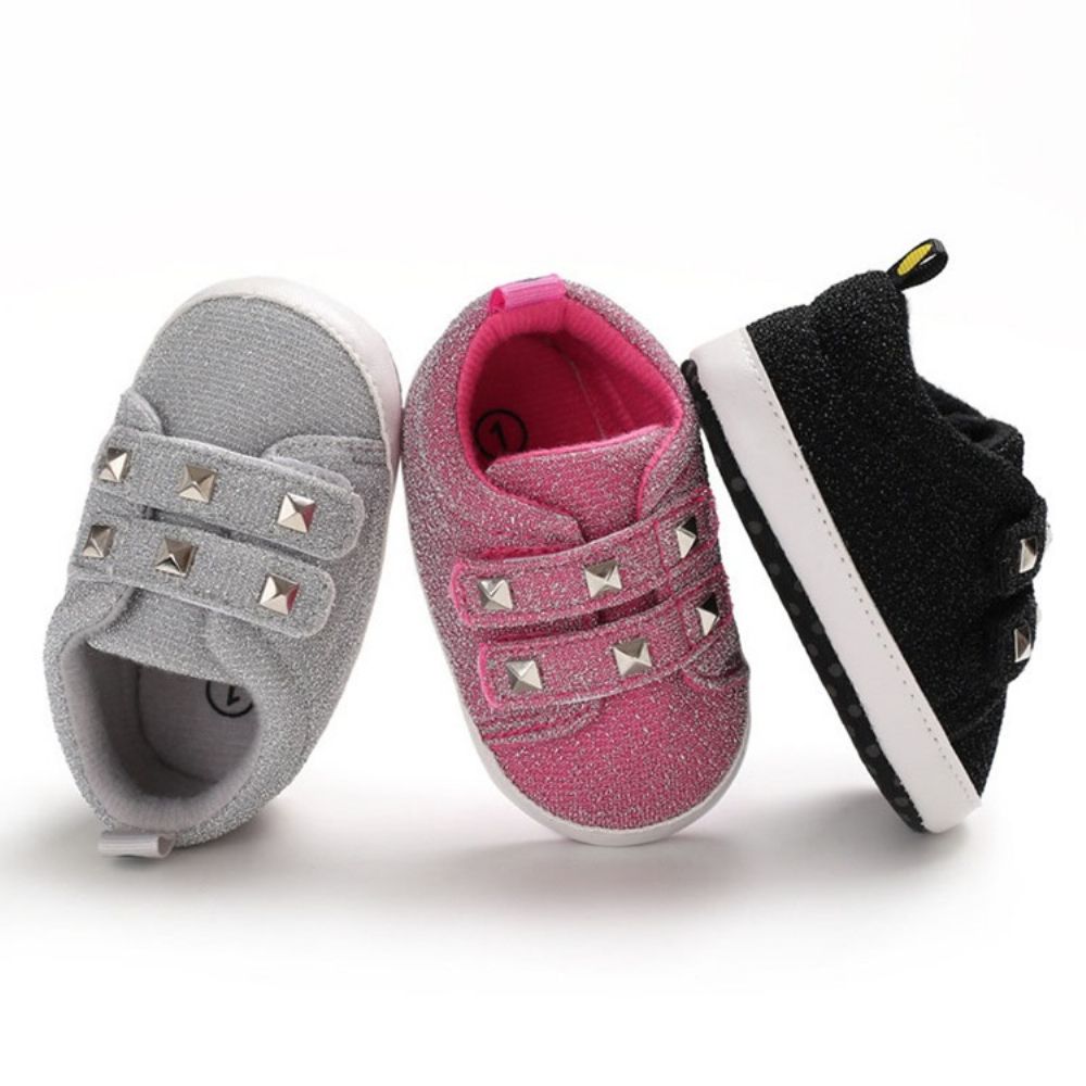 Sapatos Infantis De Velcro Com Rebite Simples