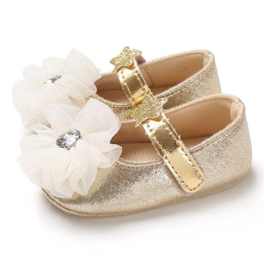 Sapatos De Menina Com Velcro Floral