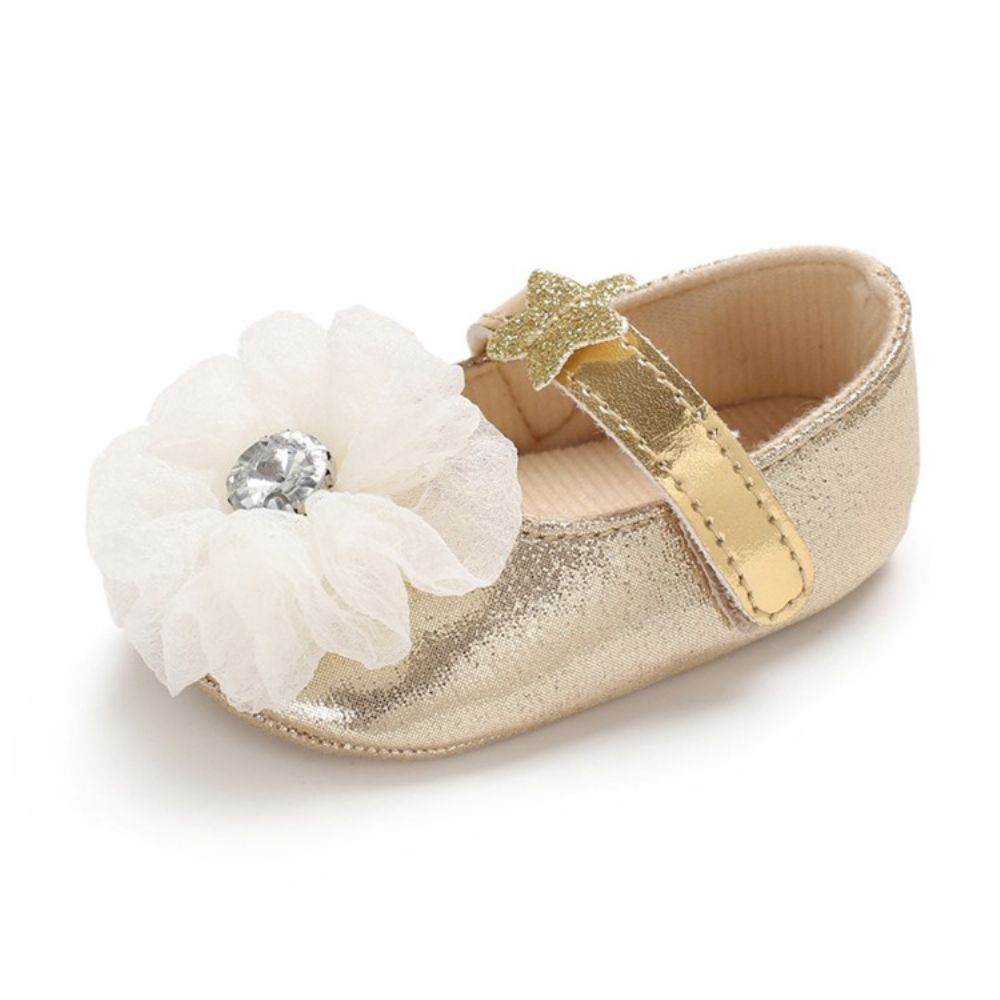 Sapatos De Menina Com Velcro Floral