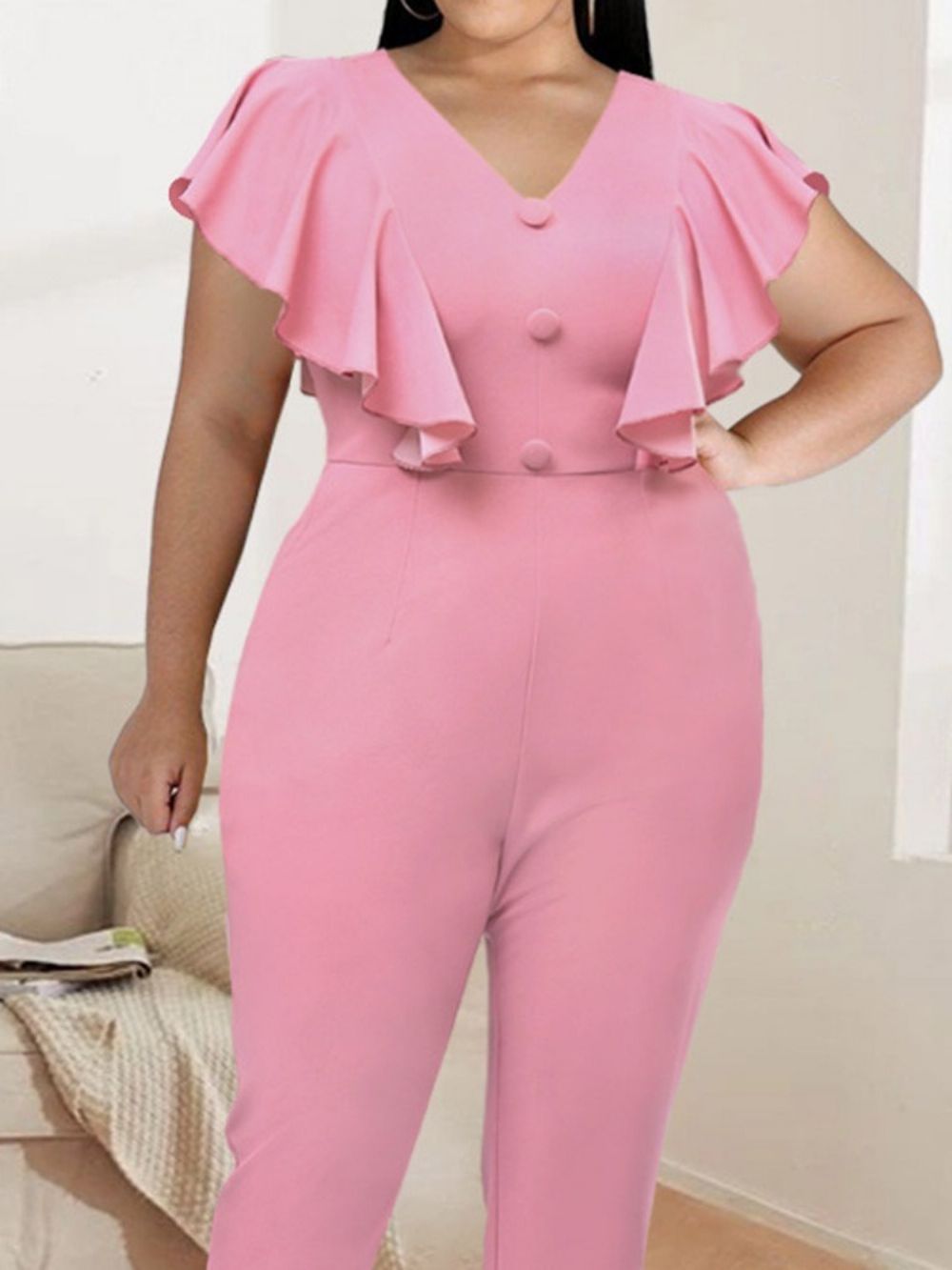 Calcinha Lápis Casual De Comprimento Total Feminino Slim Macacão Plus Size