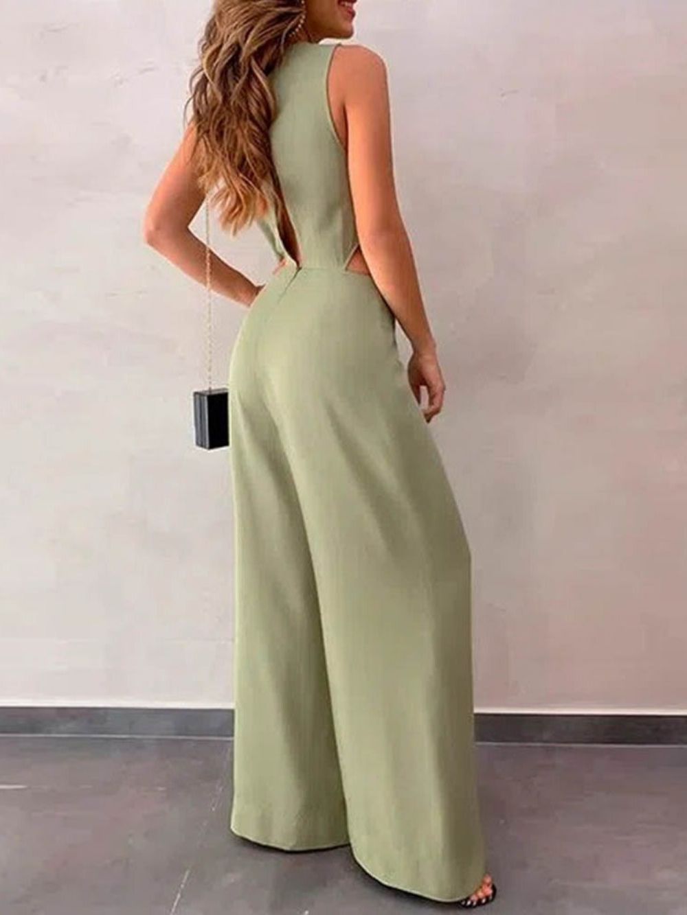 Macacão Fino Feminino Liso Liso Fashion De Corpo Inteiro