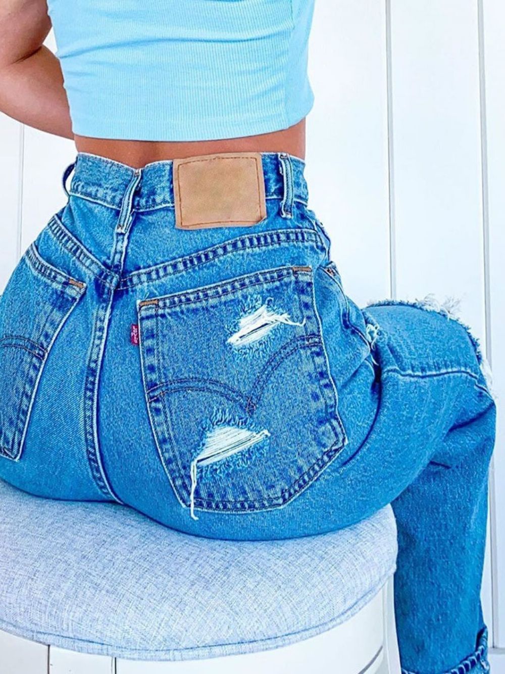 Calça Jeans Feminina Simples E Reta Lavável