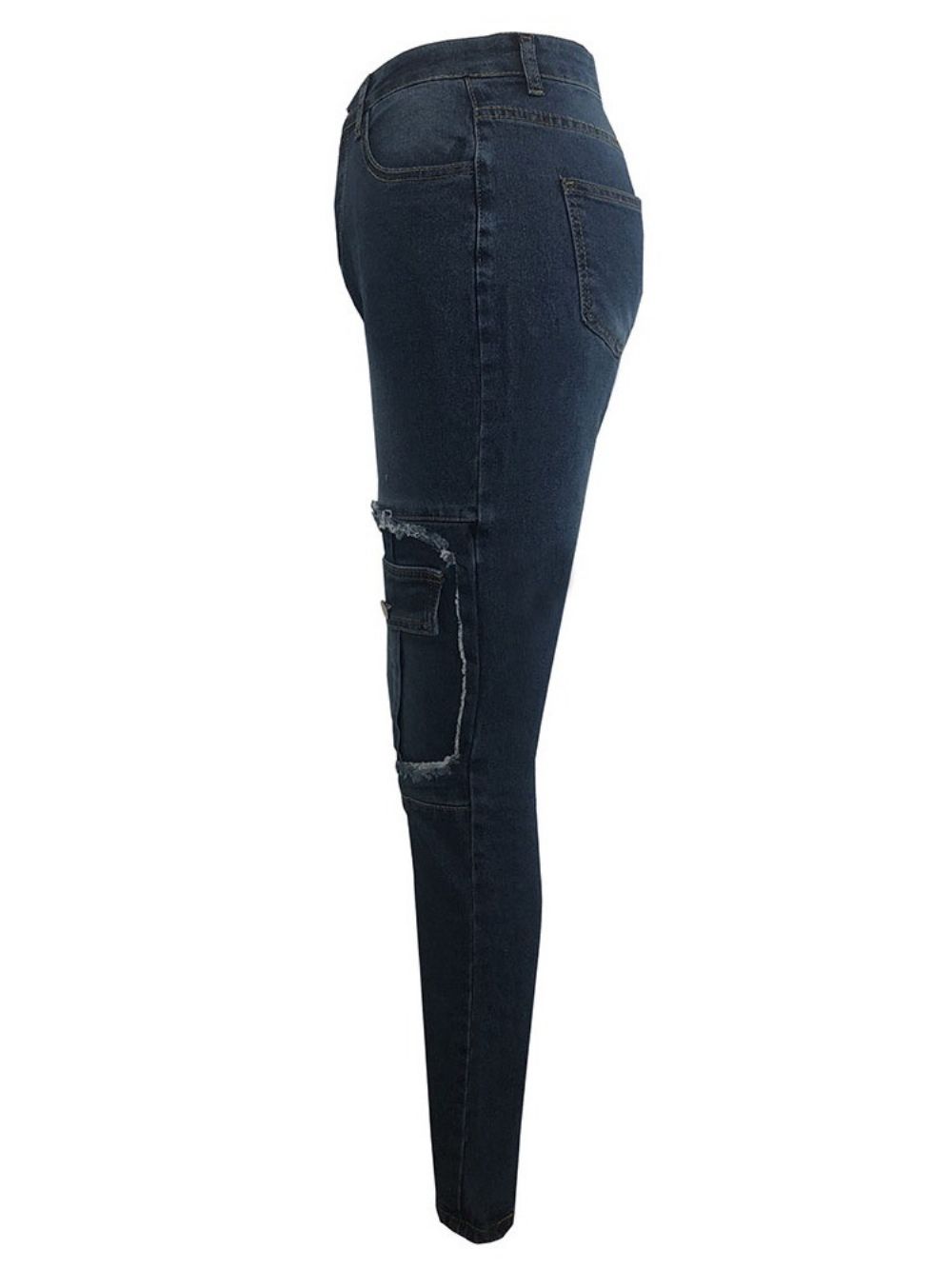 Calça Jeans Skinny Bolso Zíper Lápis