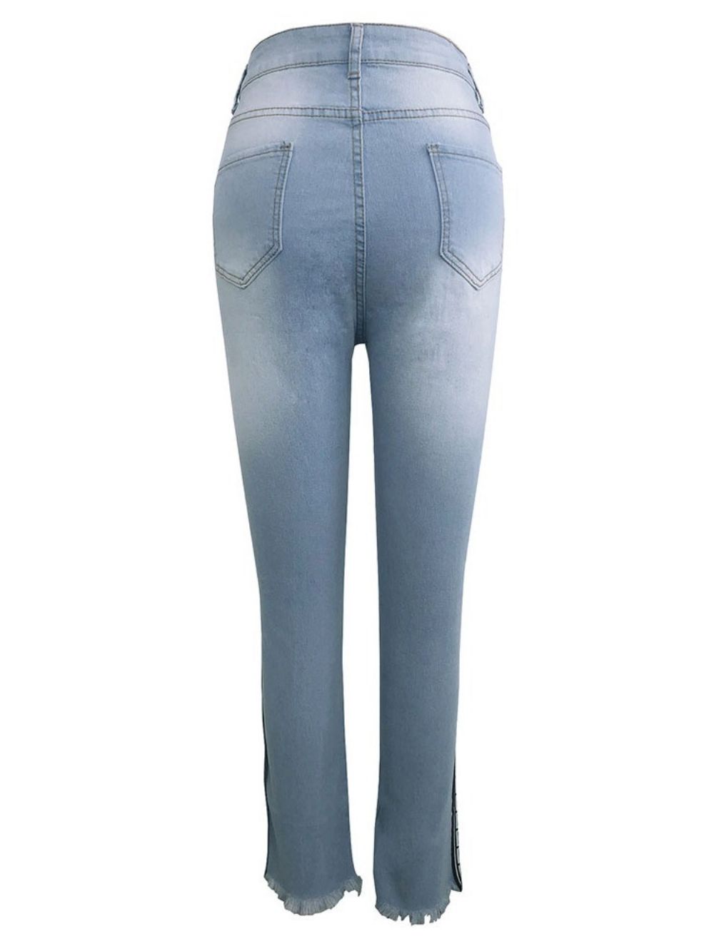 Calça Lápis Com Estampa Geométrica Skinny Jeans Feminino De Cintura Alta