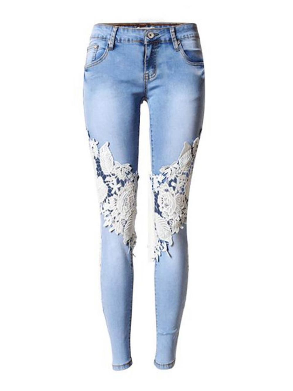 Jeans Feminino Patchwork Cintura Baixa